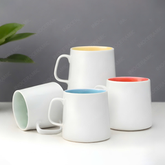 Ly sứ hiện đại quai vuông lòng màu in logo
