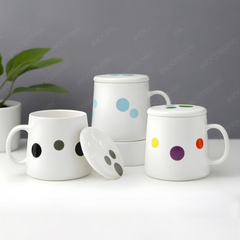Ly sứ hiện đại quai C có nắp in logo