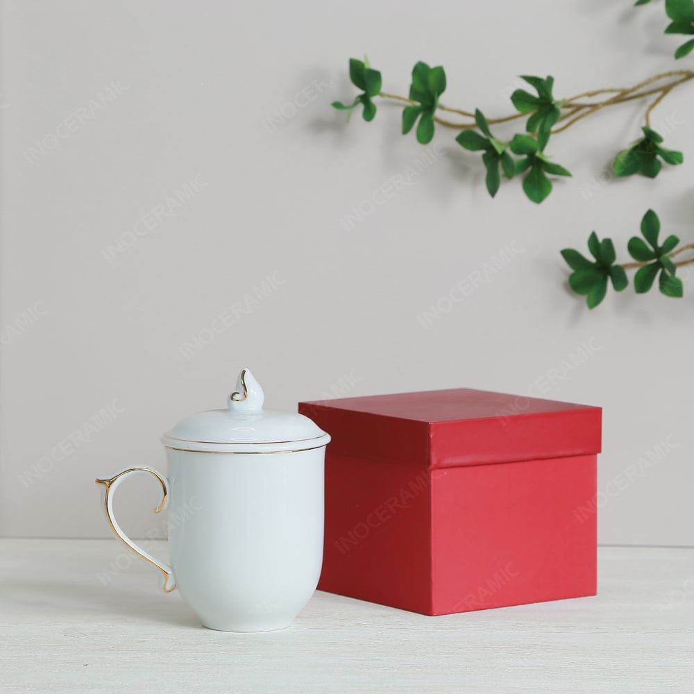 Quà tặng Đại hội Đảng - Bộ 02 ly ngọn lửa kẻ vàng 350ml
