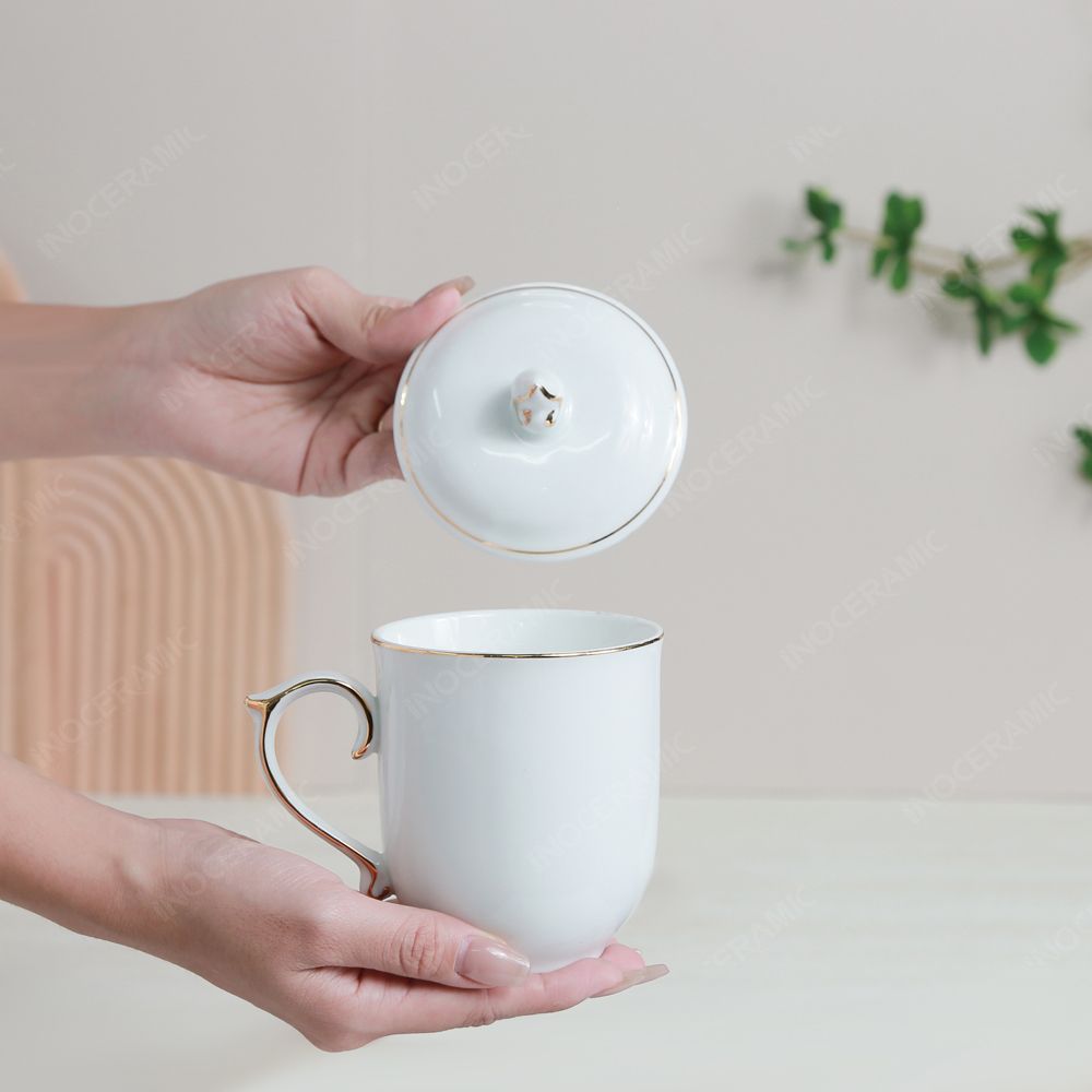 Quà tặng Đại hội Đảng - Bộ 02 ly ngọn lửa kẻ vàng 350ml