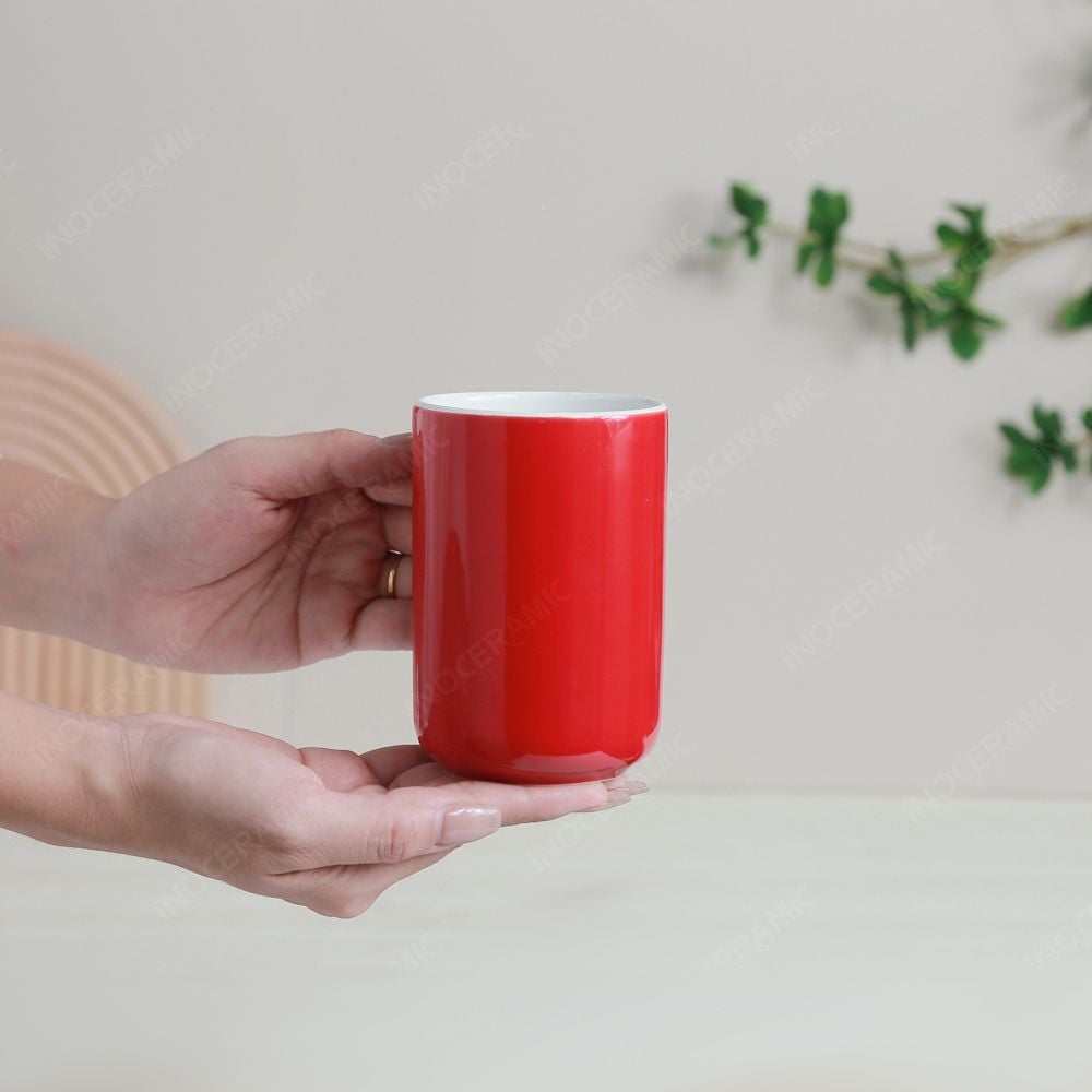 Quà tặng Đại hội Đảng - Bộ 04 ly trụ trơn đỏ 300ml