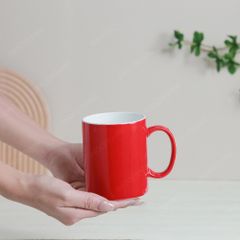 Quà tặng Đại hội Đảng - Bộ 04 ly trụ quai C đỏ 350ml