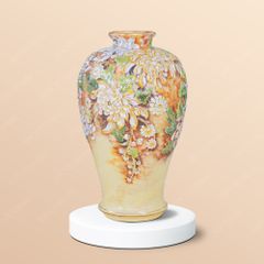 Mai bình vạn hoa đắp nổi vẽ vàng H35