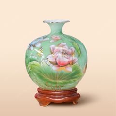 Quả hút lộc sen màu vẽ vàng H30