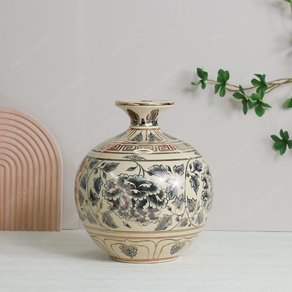 Quà tặng Đại hội Đảng - Bình tứ cảnh vẽ vàng H25