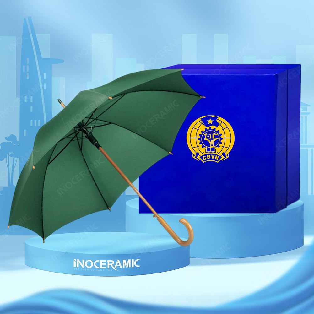 Quà tặng Công đoàn - Ô dù cầm tay gấp khúc in ấn logo