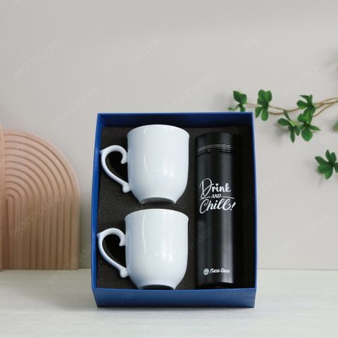 Quà tặng Đại hội Đảng - Giftset ly sứ & bình giữ nhiệt