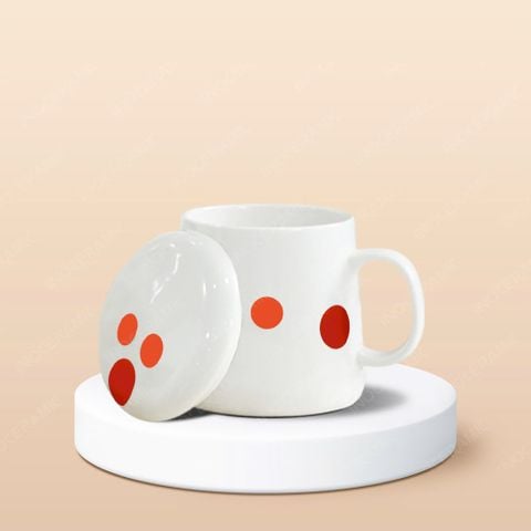 Ly sứ hiện đại quai C có nắp in logo