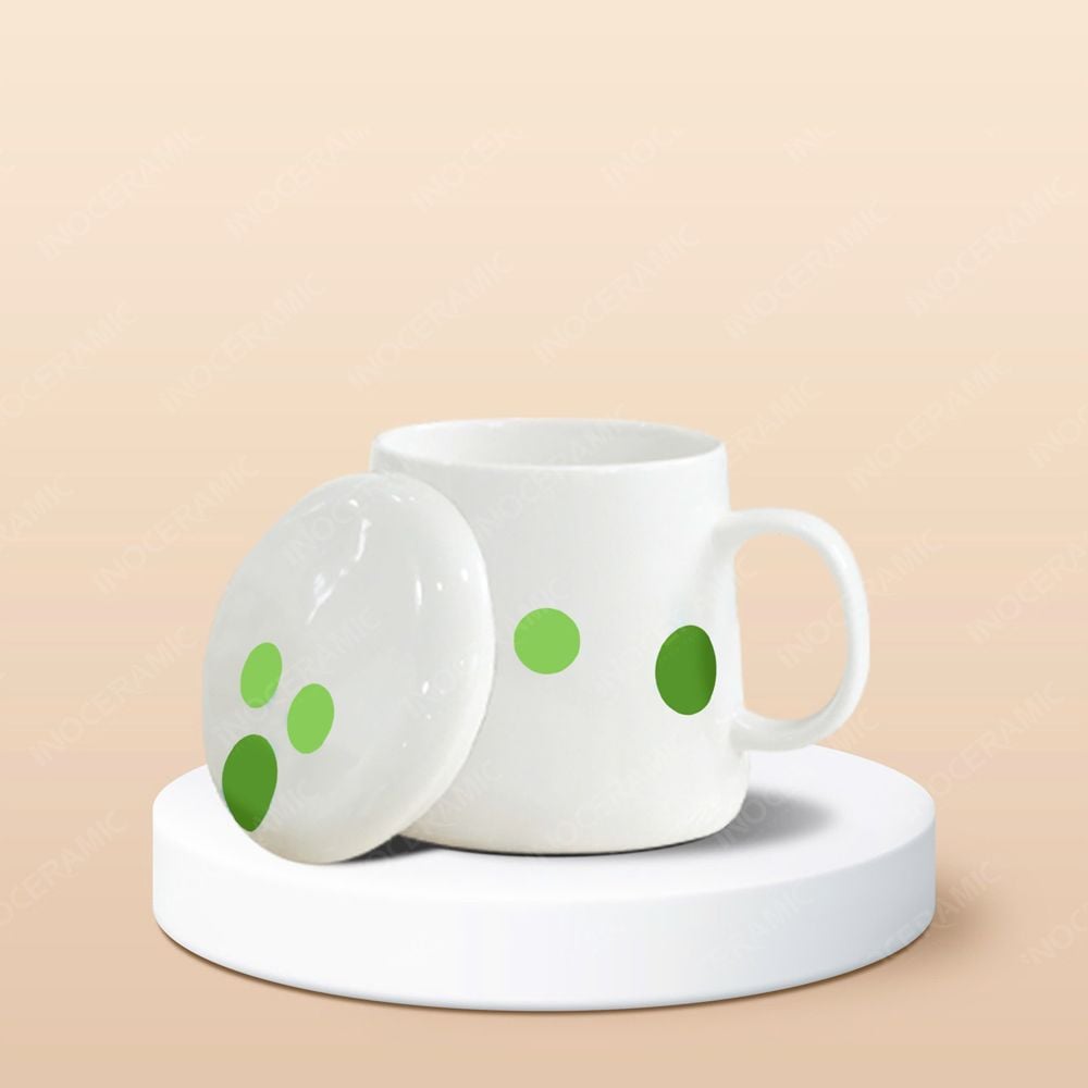 Ly sứ hiện đại quai C có nắp in logo