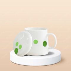Ly sứ hiện đại quai C có nắp in logo