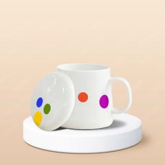 Ly sứ hiện đại quai C có nắp in logo
