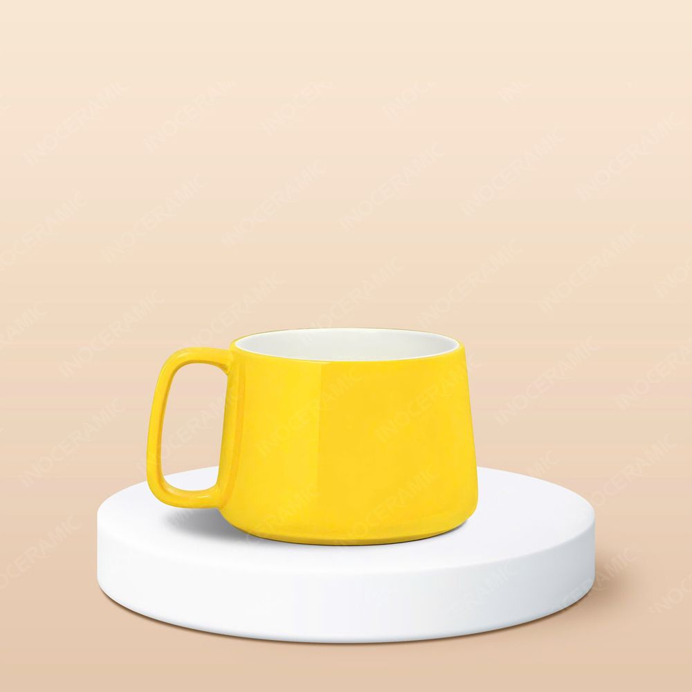 Ly sứ hiện đại quai vuông in logo