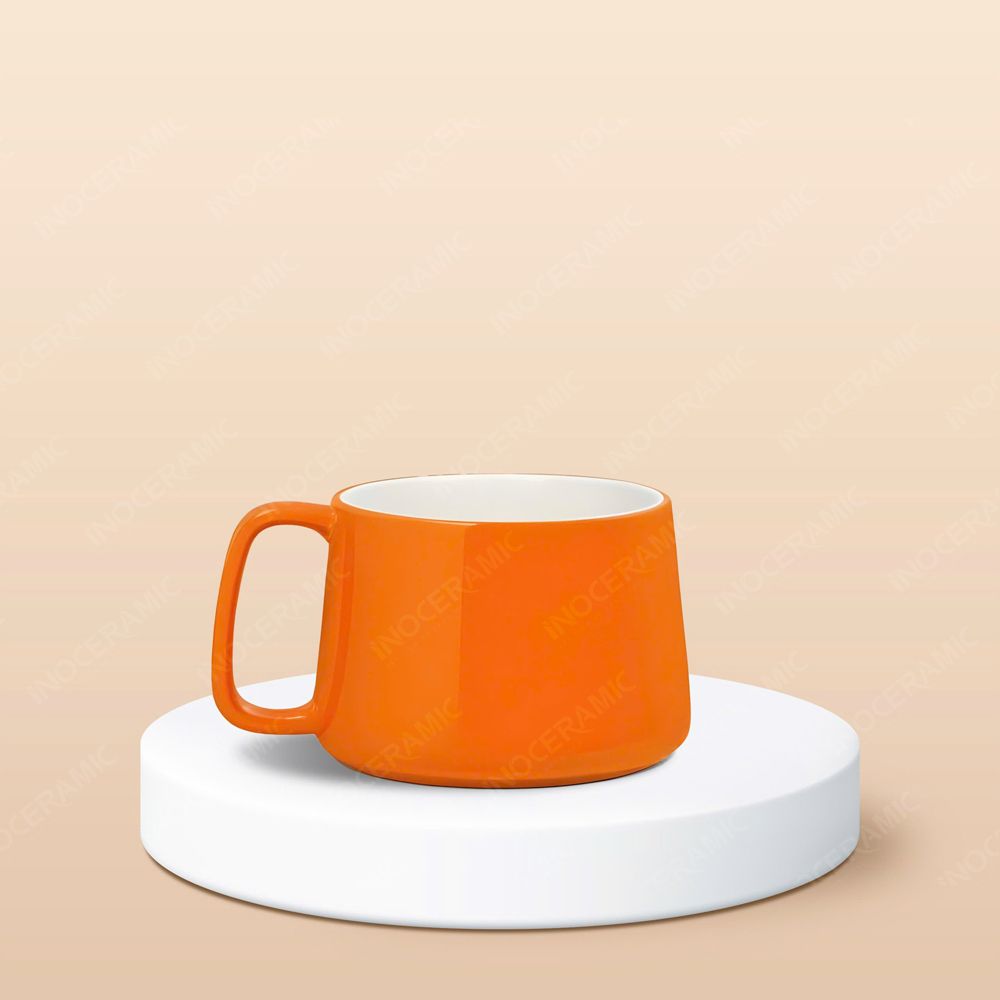 Ly sứ hiện đại quai vuông in logo