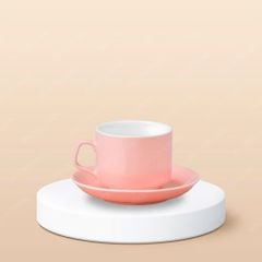 Ly sứ cà phê quai vuông in logo