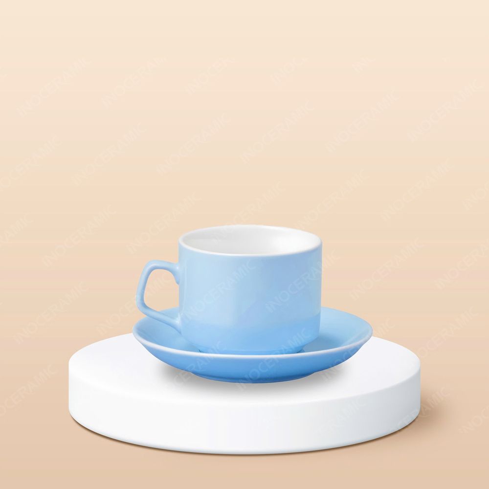 Ly sứ cà phê quai vuông in logo