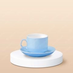 Ly sứ cà phê quai vuông in logo