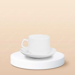 Ly sứ cà phê quai vuông in logo