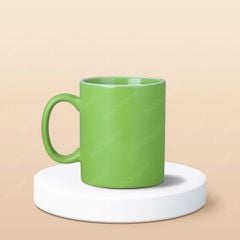 Ly sứ trụ quai C men màu kẻ miệng in logo