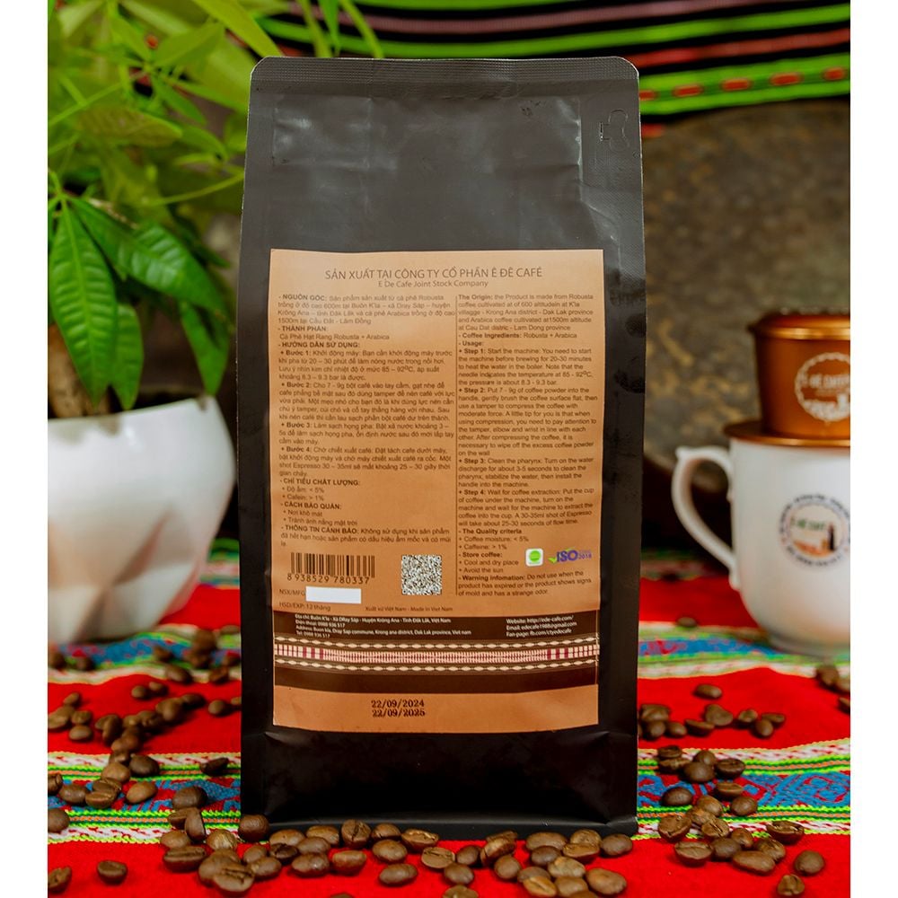 Cà phê Hạt Rang Mix 2 Nguyên Chất Pha Phin, Pha Máy - Ê Đê Café