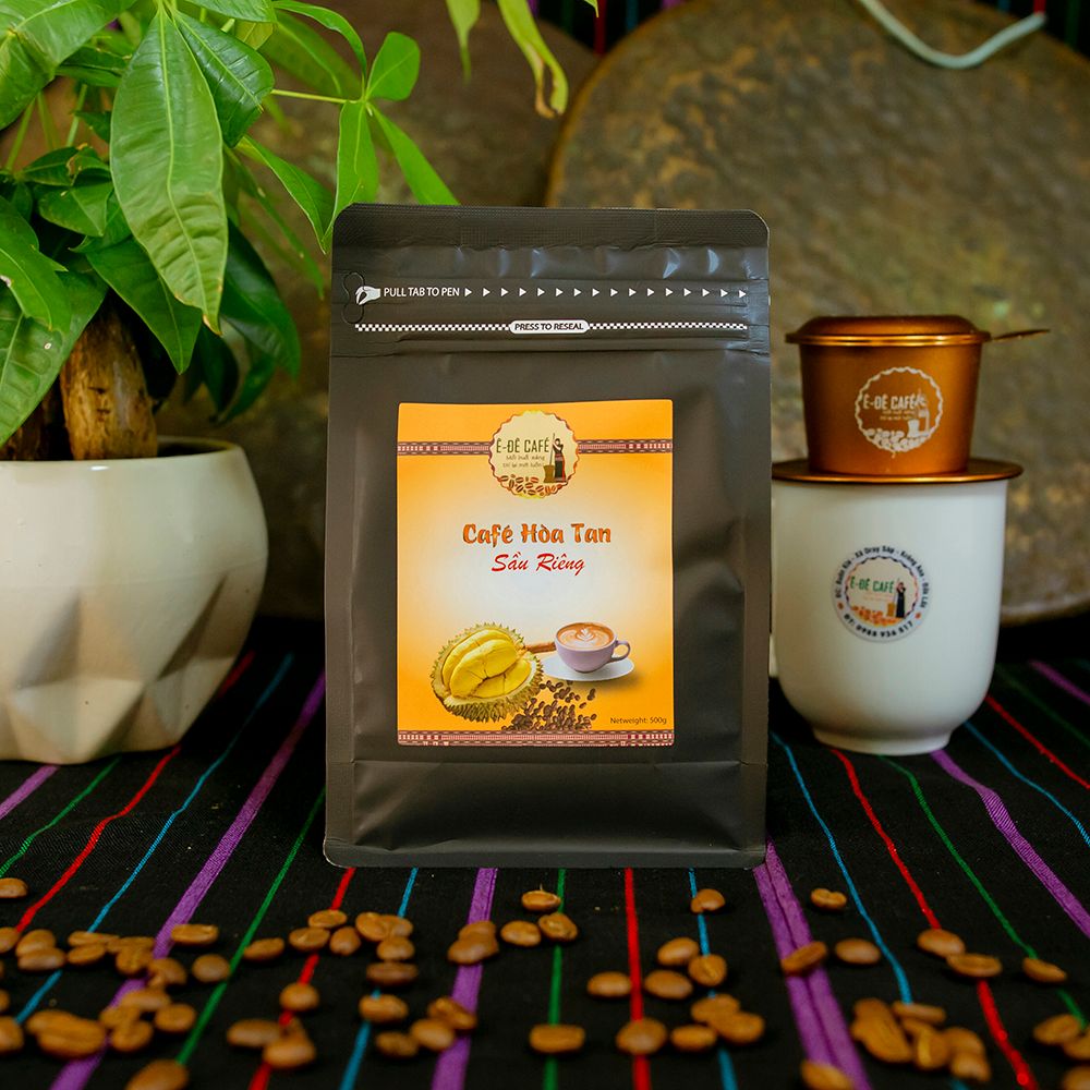 Cà Phê Hòa Tan Vị Sầu Riêng-  Ê Đê Café - Hộp 12 gói