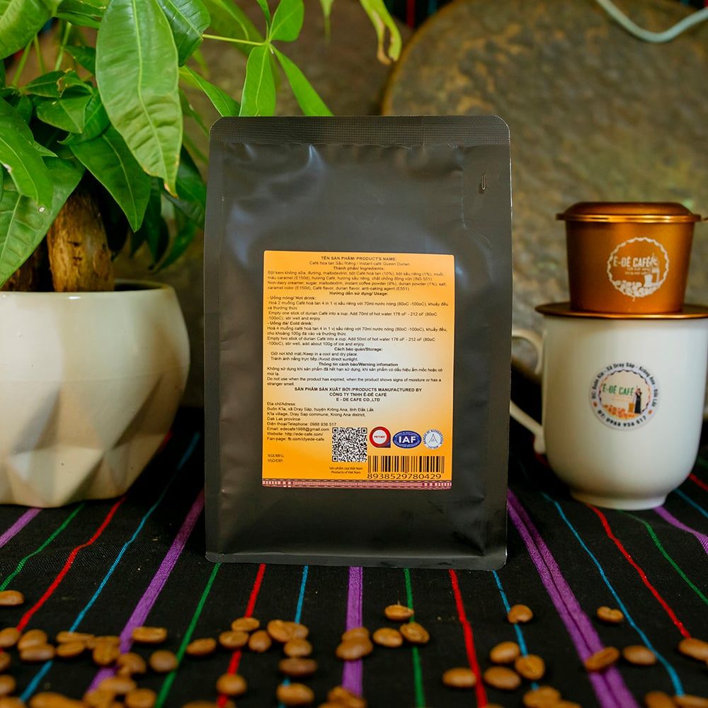 Cà Phê Hòa Tan Vị Sầu Riêng-  Ê Đê Café - Hộp 12 gói