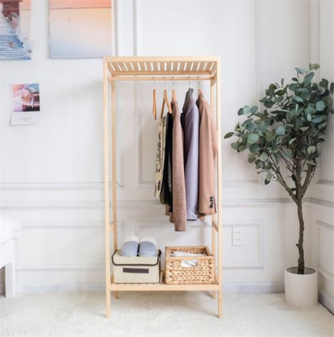  Kệ treo áo Shelf hanger gỗ thông 640 x 355 x 1510mm 