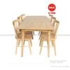 Combo bàn ăn Mango màu tự nhiên 1m6 + 6 ghế cao su 7 nan