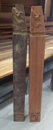 Chân tiện gỗ gõ 55 x 55 x 740mm