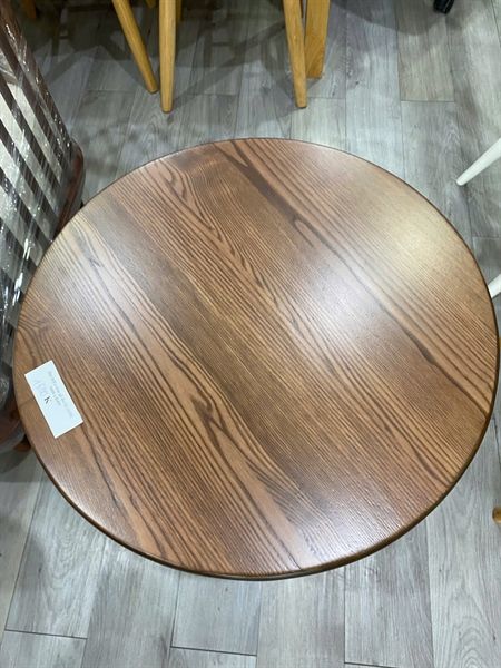 Bàn sofa tròn gỗ ASH màu óc chó D600 x H490mm