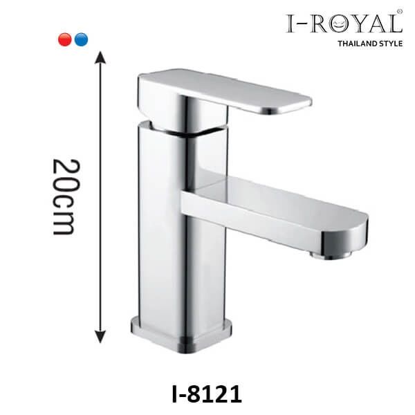 Vòi lavabo nóng lạnh đồng mạ Crom cao IR-8121 (cao 20cm)