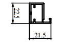 Cánh tủ kính bản nhôm sâm banh 5 x 21,5 x 22,5mm