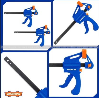 Thanh kẹp nhanh Wadfow kẹp gỗ, thanh kẹp mạ đen chuyên dùng kẹp và giữ chắc vật liệu