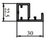 Cánh tay nắm liền khối bản nhôm sâm banh 5 x 30 x 22,5mm