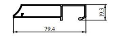 Cánh tay âm liền khối tràn viền kính đen 5 x 794 x 193mm