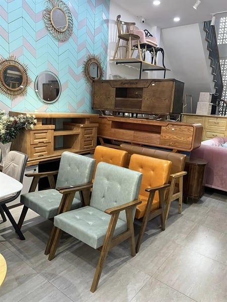 Ghế sofa đơn cao su nệm bọc giả da 630 x 650 x 850mm