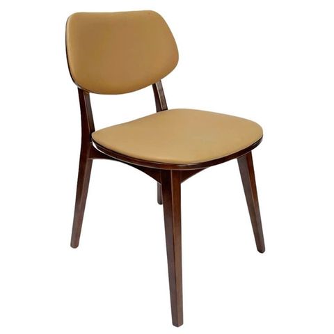  Ghế ăn PLC màu tự nhiên, mặt ngồi và tựa lưng nệm 