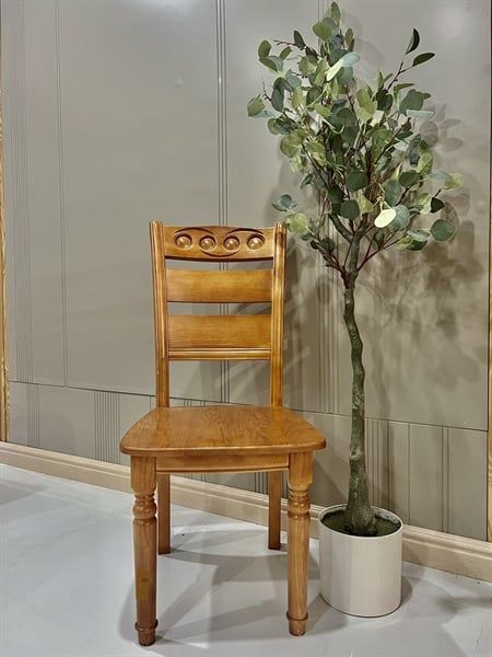 Ghế ăn 3 lá ngang màu gõ