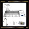 Chậu rửa chén Inox 304 đúc cao cấp I-Royal 10048RDT KS ( CRC, vòi dây rút I-6009, khay rút, bình xà phòng)
