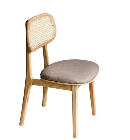  Ghế ăn Seco màu tự nhiên, mặt ngồi nệm 