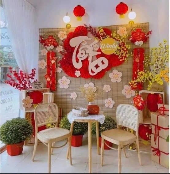 Mành tăm trang trí Tết