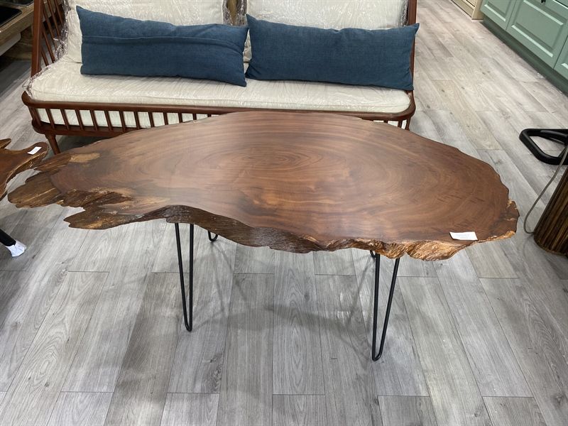 Bàn sofa gỗ gõ chân sắt