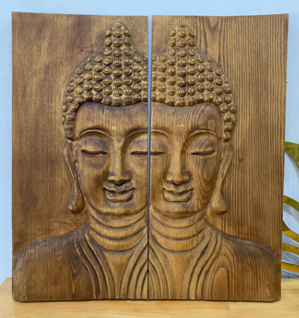  Tranh phật gỗ sồi 252 x 535mm (1 bộ 2 tranh) 