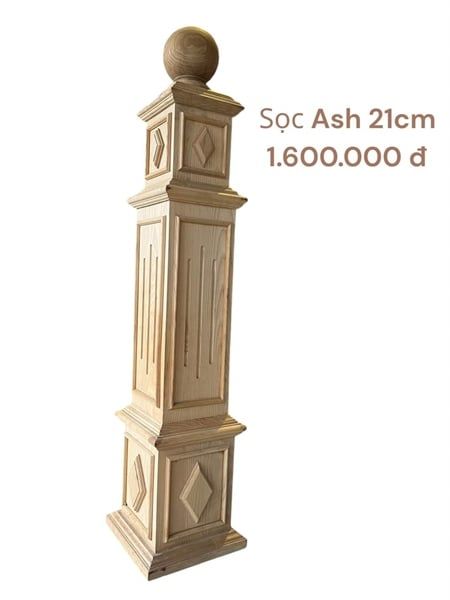 Trụ cầu thang gỗ ASH Sọc size 21cm