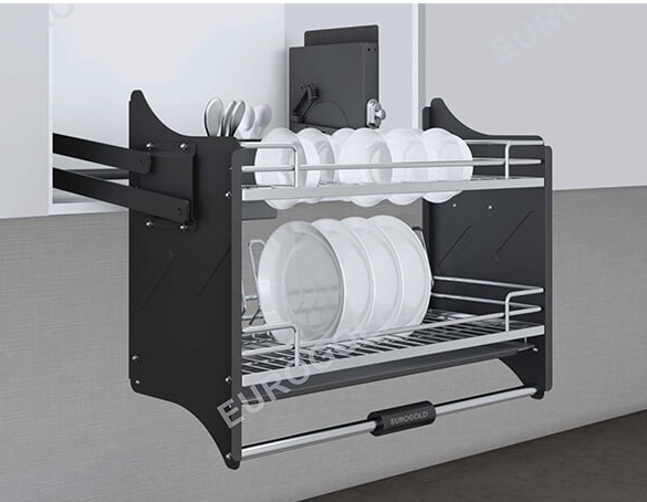 Giá bát đĩa di động đen Eurogold EPV9080