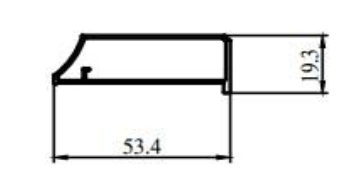 Cánh trơn tràn viền kính đen 5 x 20 x 53mm