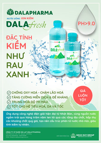 Nước uống ion kiềm Dalafresh (thùng 24 chai 480ml)