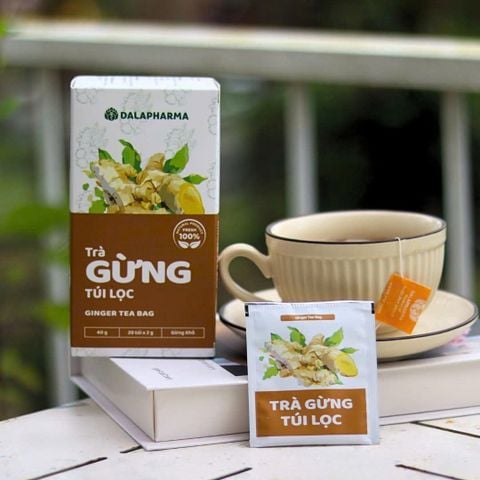 Trà Gừng Dalapharma - Hộp 20 túi lọc