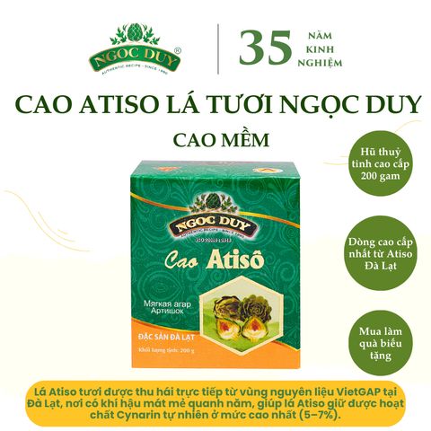 Cao atiso Ngọc Duy Đà Lạt 100% lá atiso tươi thanh nhiệt, bảo vệ gan, hạ mỡ máu, lợi tiêu hoá 200gr
