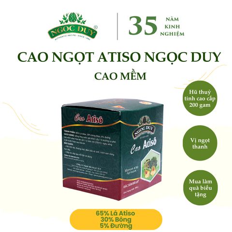 Cao mềm Atiso Ngọc Duy loại cao ngọt thanh nhiệt, bảo vệ gan, hạ mỡ máu, lợi tiêu hoá hũ 200 gam