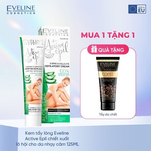 [Tặng TDC Eveline] Kem tẩy lông Eveline Active Epil chiết xuất lô hội cho da nhạy cảm 125ML